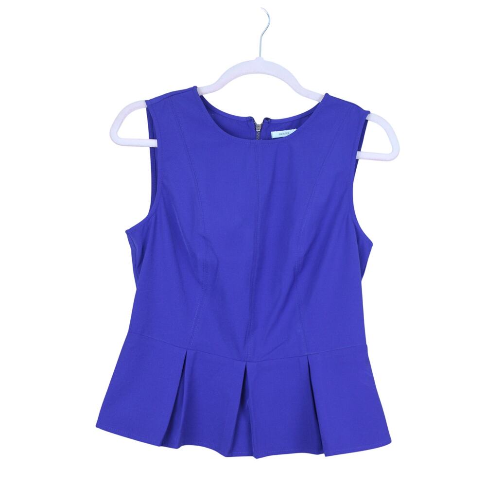 Kimchi Blue Sleeveless Peplum Spring Pleats Back Zipper Blouse Dressy Top Size M